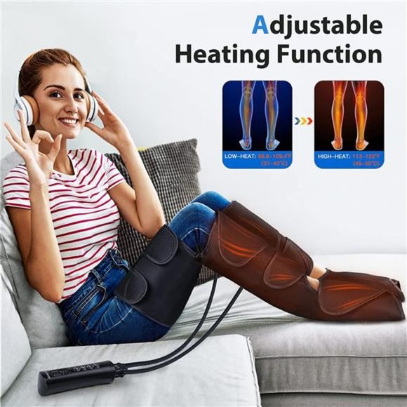 Leg Massager for Circulation with Heat, Foot Calf and Thigh Air Compression - Picture 3 of 6